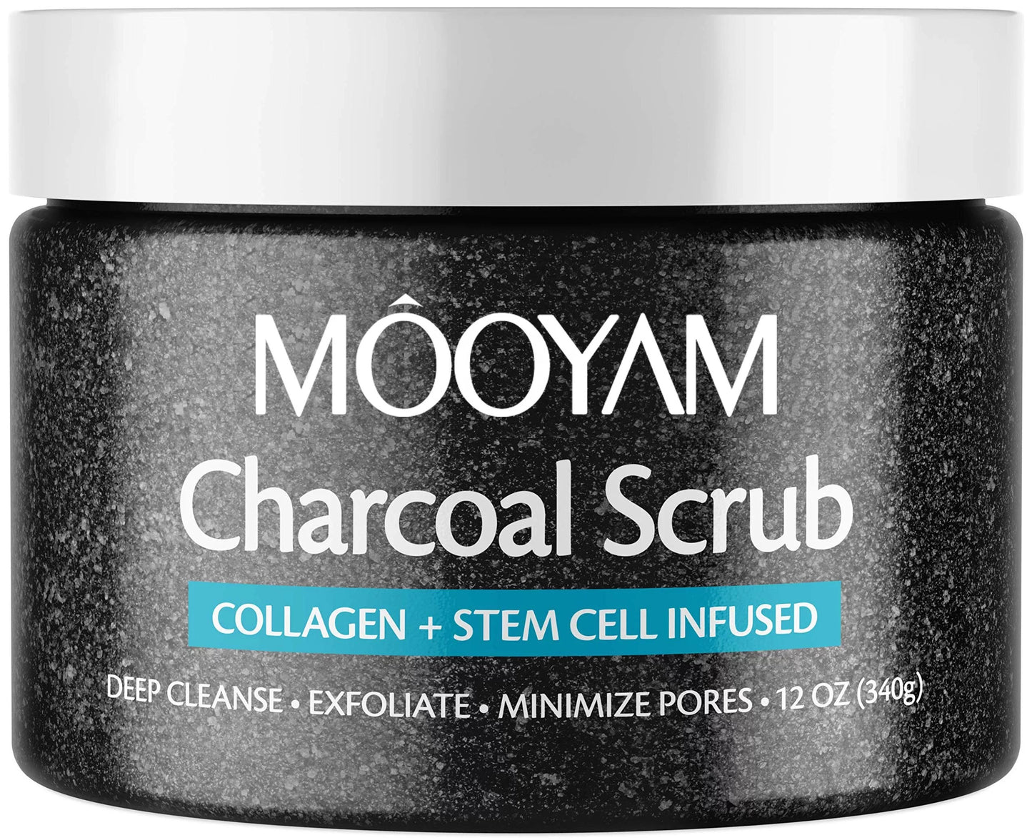 MOOYAM Charcoal Scrub Collagen + Stem Cell Infused for Face/Neck/Body/Hand/Foot/Leg 120 gm